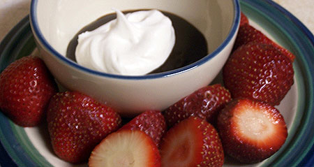 Strawberries with Chocolate and Whipped Cream