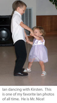 Ian dancing with his sister Kirsten