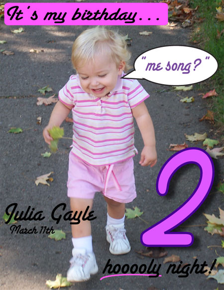 Julia Gayle is 2!